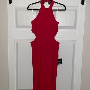 Red High Neck Formal Dress